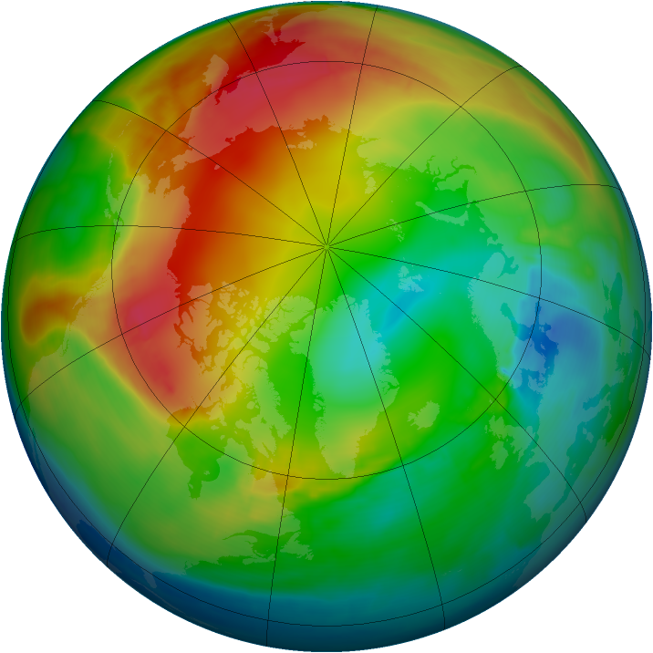 Arctic ozone map for 24 January 2008